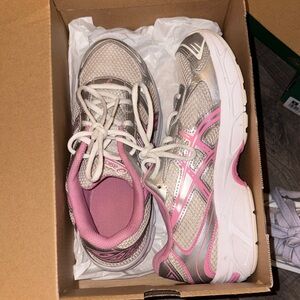 Asics Metallic Silver and Pink Sneakers